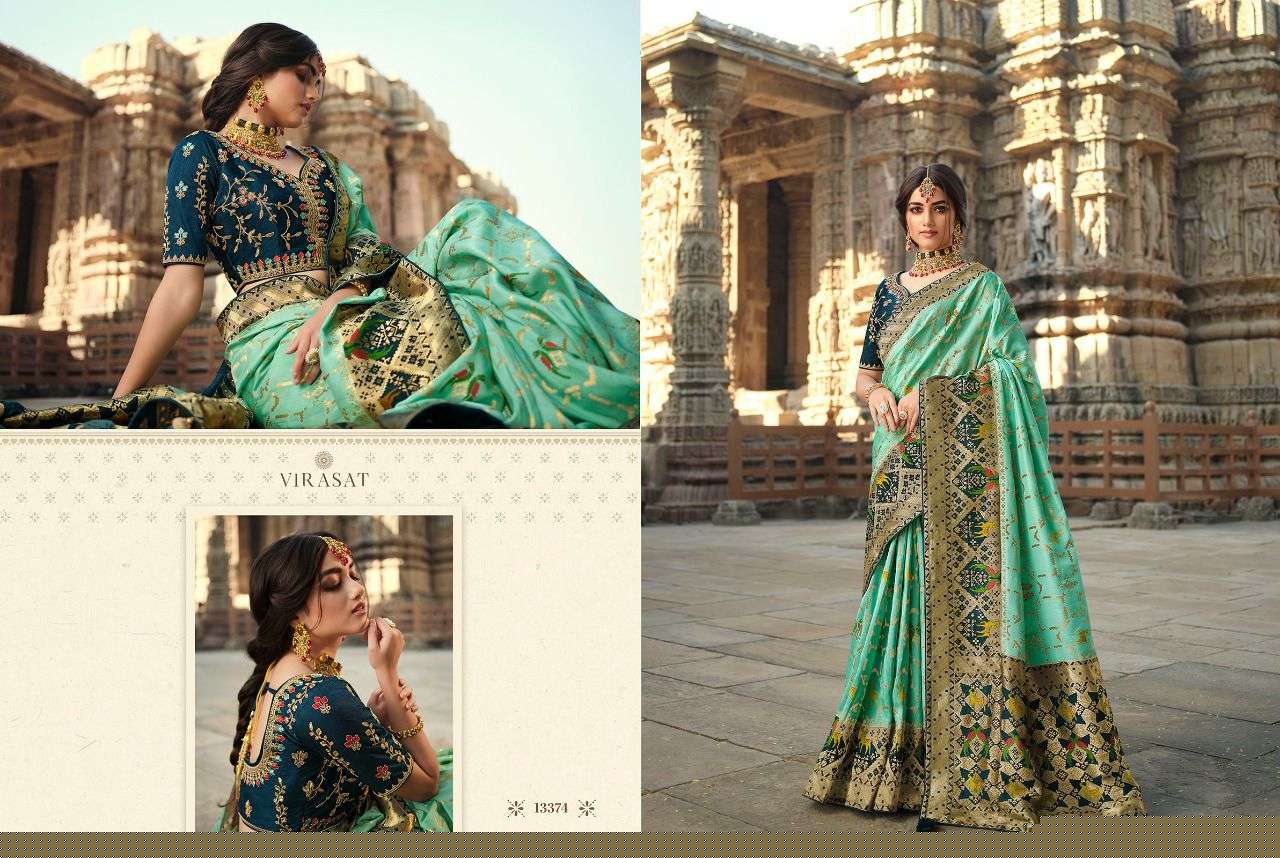 VIRASAT VOL-47 BY VIRASAT 13374 TO 13388 SERIES DESIGNER STYLISH FANCY COLORFUL BEAUTIFUL PARTY WEAR & ETHNIC WEAR COLLECTION SILK GOWNS AT WHOLESALE PRICE
