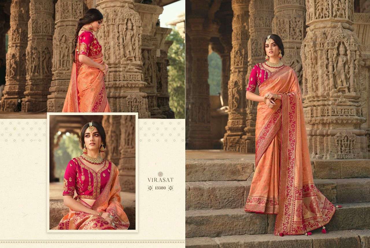 VIRASAT VOL-47 BY VIRASAT 13374 TO 13388 SERIES DESIGNER STYLISH FANCY COLORFUL BEAUTIFUL PARTY WEAR & ETHNIC WEAR COLLECTION SILK GOWNS AT WHOLESALE PRICE