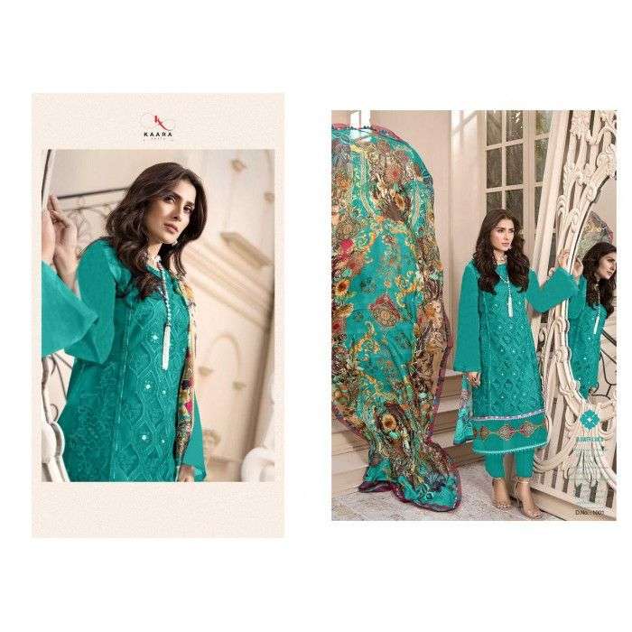 MAHE NOOR GOLD NX BY KAARA SUITS DESIGNER PAKISTANI SUITS BEAUTIFUL STYLISH FANCY COLORFUL PARTY WEAR & OCCASIONAL WEAR PURE COTTON EMBROIDERY DRESSES AT WHOLESALE PRICE