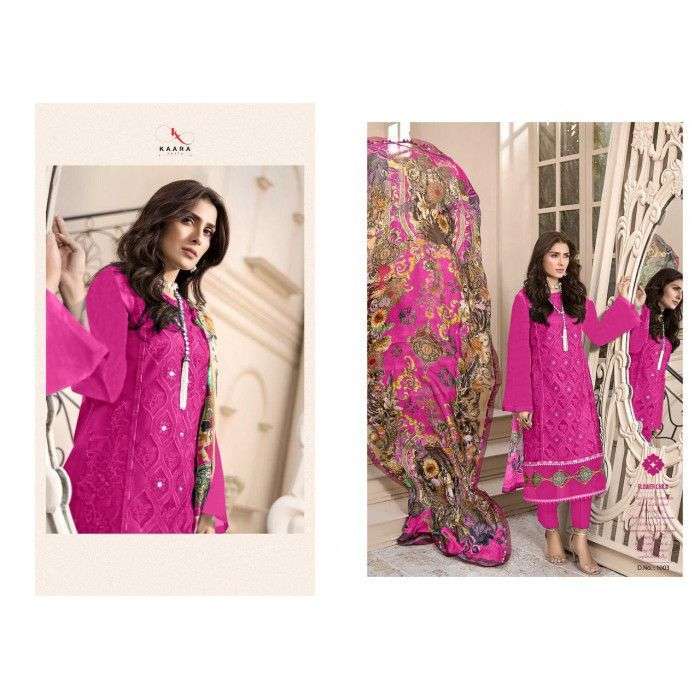 MAHE NOOR GOLD NX BY KAARA SUITS DESIGNER PAKISTANI SUITS BEAUTIFUL STYLISH FANCY COLORFUL PARTY WEAR & OCCASIONAL WEAR PURE COTTON EMBROIDERY DRESSES AT WHOLESALE PRICE