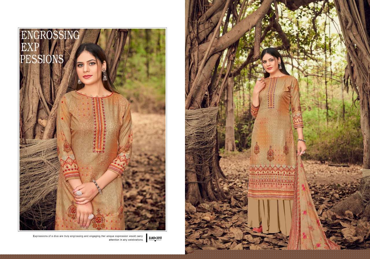 INAYAT VOL-3 BY ADEEVA TRENDZ 3001 TO 3010 SERIES BEAUTIFUL STYLISH SUITS FANCY COLORFUL CASUAL WEAR & ETHNIC WEAR & READY TO WEAR COTTON DIGITAL PRINTED DRESSES AT WHOLESALE PRICE