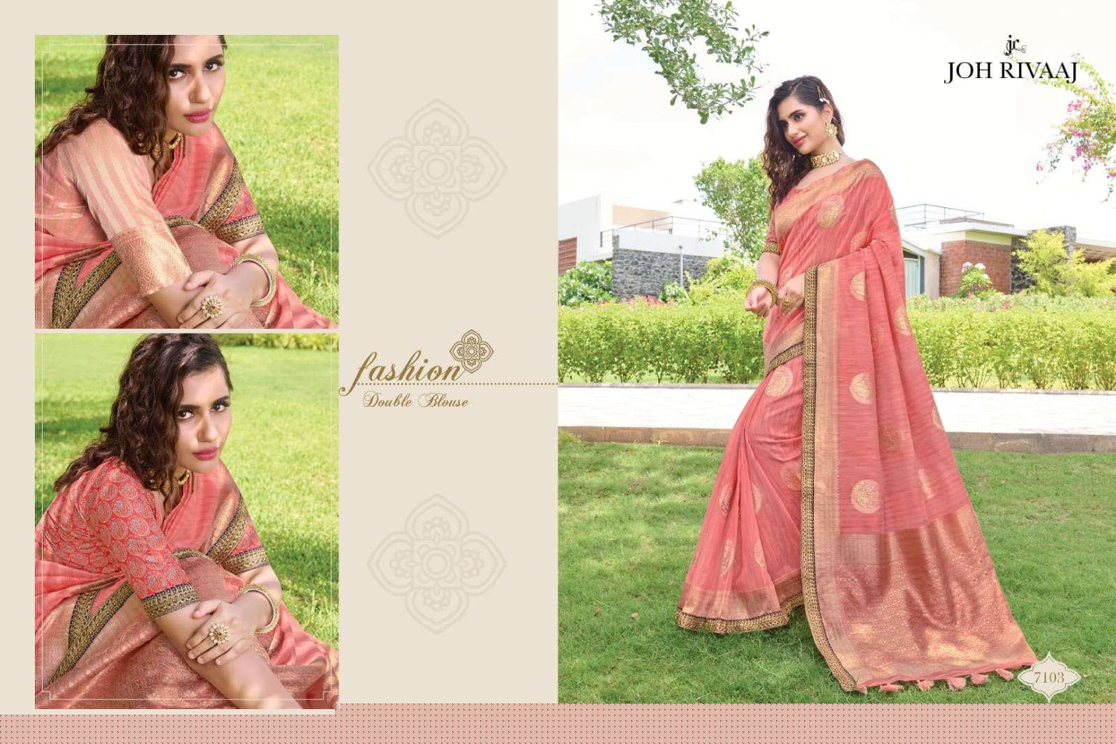 JANSI VOL-71 BY JOH RIVAAJ 7101 TO 7109 SERIES INDIAN TRADITIONAL WEAR COLLECTION BEAUTIFUL STYLISH FANCY COLORFUL PARTY WEAR & OCCASIONAL WEAR SILK WITH WORK SAREES AT WHOLESALE PRICE