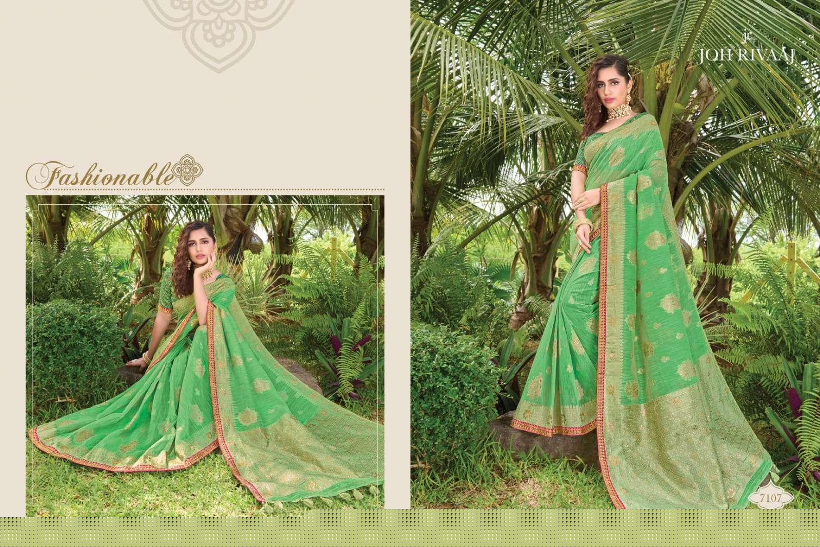 JANSI VOL-71 BY JOH RIVAAJ 7101 TO 7109 SERIES INDIAN TRADITIONAL WEAR COLLECTION BEAUTIFUL STYLISH FANCY COLORFUL PARTY WEAR & OCCASIONAL WEAR SILK WITH WORK SAREES AT WHOLESALE PRICE