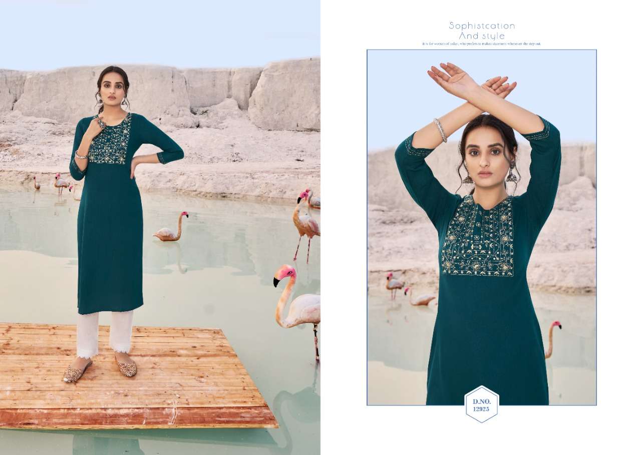 Shahi By Kalaroop 12925 To 12932 Series Designer Stylish Fancy Colorful Beautiful Party Wear & Ethnic Wear Collection Rayon Embroidery Kurtis At Wholesale Price