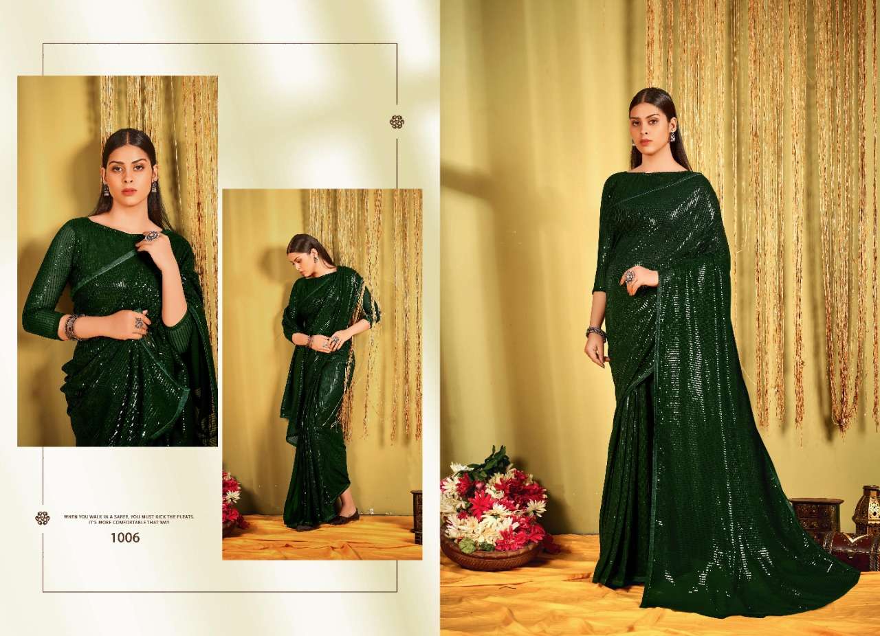 CHITCHOR BY SAROJ 1001 TO 1006 SERIES INDIAN TRADITIONAL WEAR COLLECTION BEAUTIFUL STYLISH FANCY COLORFUL PARTY WEAR & OCCASIONAL WEAR HEAVY GEORGETTE SAREES AT WHOLESALE PRICE