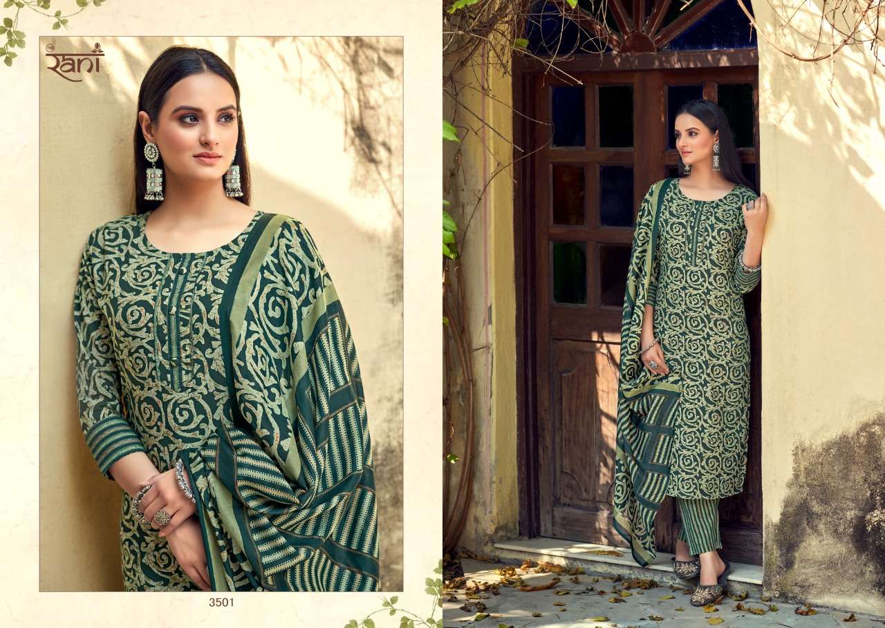 KASHVI VOL-2 BY RANI FASHION 3501 TO 3512 SERIES BEAUTIFUL STYLISH SUITS FANCY COLORFUL CASUAL WEAR & ETHNIC WEAR & READY TO WEAR PURE COTTON PRINTED DRESSES AT WHOLESALE PRICE