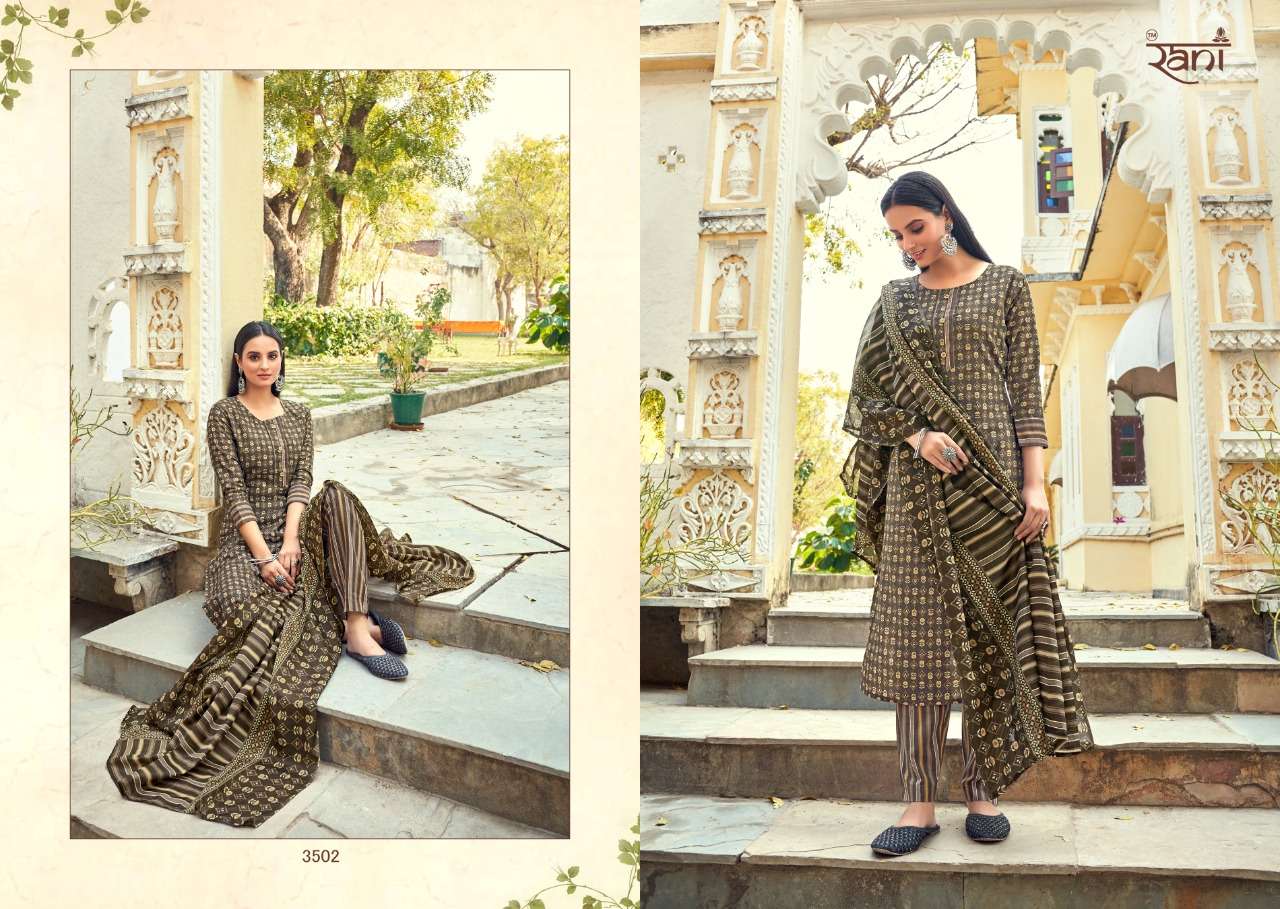 KASHVI VOL-2 BY RANI FASHION 3501 TO 3512 SERIES BEAUTIFUL STYLISH SUITS FANCY COLORFUL CASUAL WEAR & ETHNIC WEAR & READY TO WEAR PURE COTTON PRINTED DRESSES AT WHOLESALE PRICE