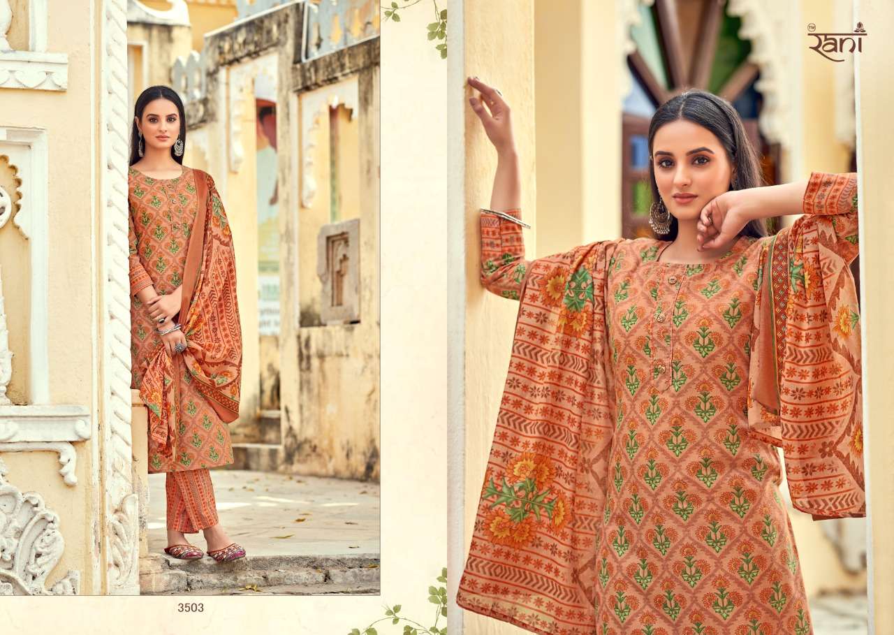 KASHVI VOL-2 BY RANI FASHION 3501 TO 3512 SERIES BEAUTIFUL STYLISH SUITS FANCY COLORFUL CASUAL WEAR & ETHNIC WEAR & READY TO WEAR PURE COTTON PRINTED DRESSES AT WHOLESALE PRICE