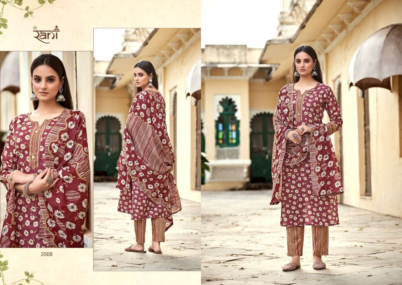 KASHVI VOL-2 BY RANI FASHION 3501 TO 3512 SERIES BEAUTIFUL STYLISH SUITS FANCY COLORFUL CASUAL WEAR & ETHNIC WEAR & READY TO WEAR PURE COTTON PRINTED DRESSES AT WHOLESALE PRICE
