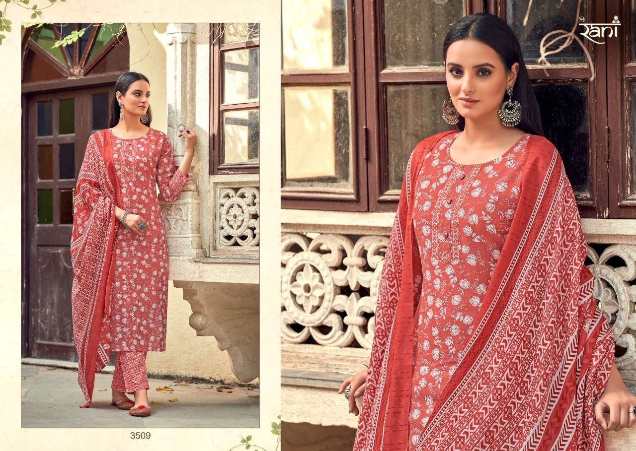 KASHVI VOL-2 BY RANI FASHION 3501 TO 3512 SERIES BEAUTIFUL STYLISH SUITS FANCY COLORFUL CASUAL WEAR & ETHNIC WEAR & READY TO WEAR PURE COTTON PRINTED DRESSES AT WHOLESALE PRICE