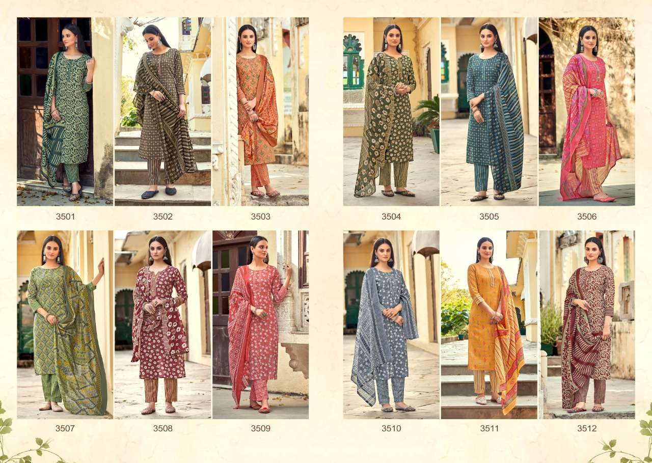 KASHVI VOL-2 BY RANI FASHION 3501 TO 3512 SERIES BEAUTIFUL STYLISH SUITS FANCY COLORFUL CASUAL WEAR & ETHNIC WEAR & READY TO WEAR PURE COTTON PRINTED DRESSES AT WHOLESALE PRICE