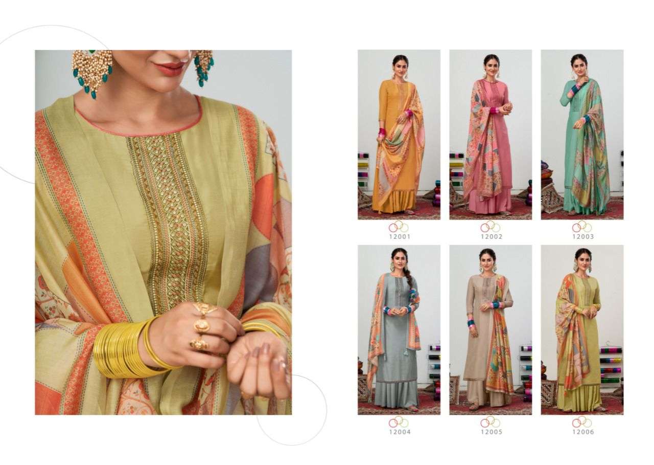 SAFIRA BY NISHANT FASHION 12001 TO 12006 SERIES BEAUTIFUL SUITS COLORFUL STYLISH FANCY CASUAL WEAR & ETHNIC WEAR PURE MUSLIN EMBROIDERED DRESSES AT WHOLESALE PRICE