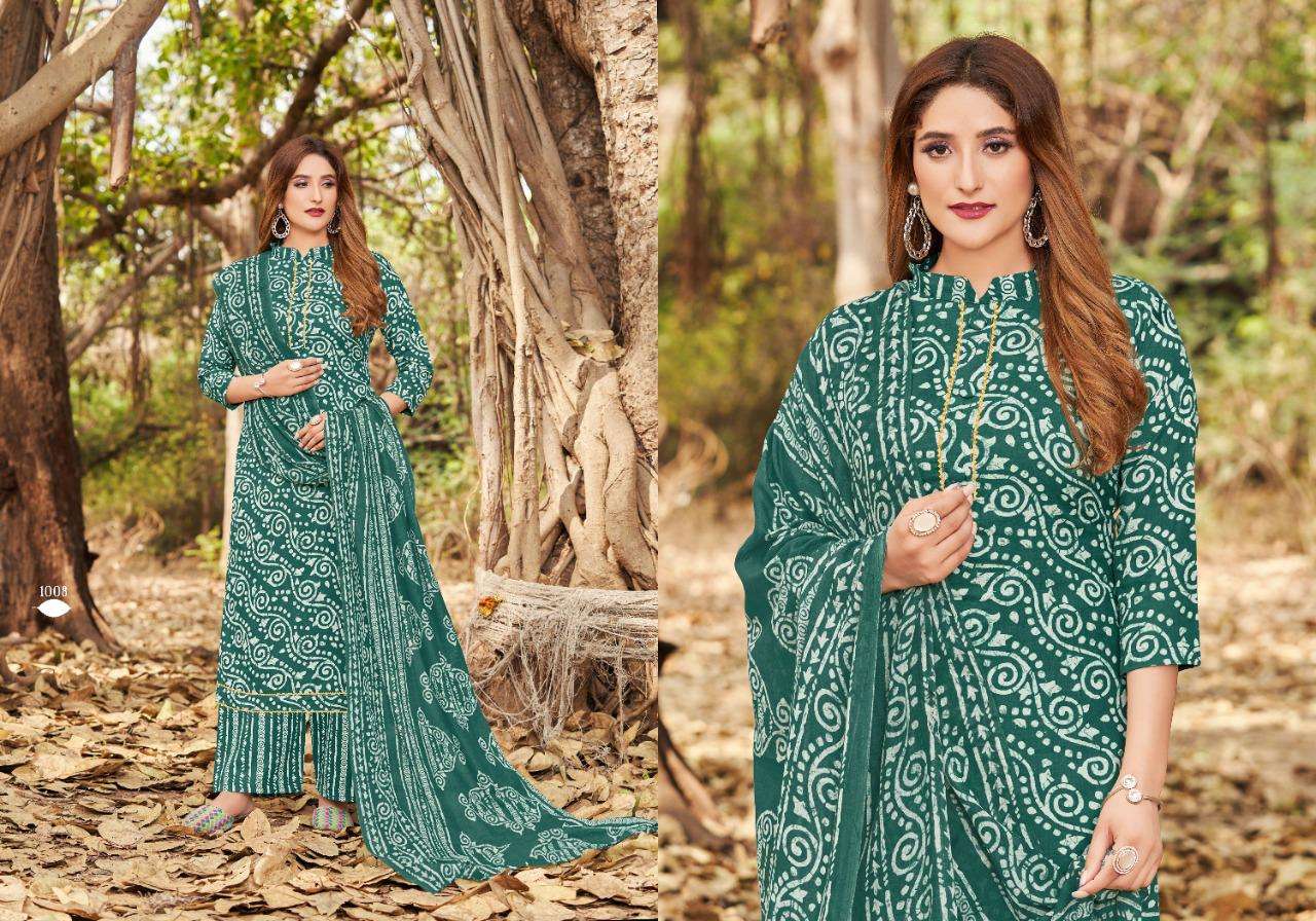 RUHI BY RADHA FABS 1001 TO 1010 SERIES INDIAN TRADITIONAL WEAR COLLECTION BEAUTIFUL STYLISH FANCY COLORFUL PARTY WEAR & OCCASIONAL WEAR PURE COTTON PRINT DRESSES AT WHOLESALE PRICE