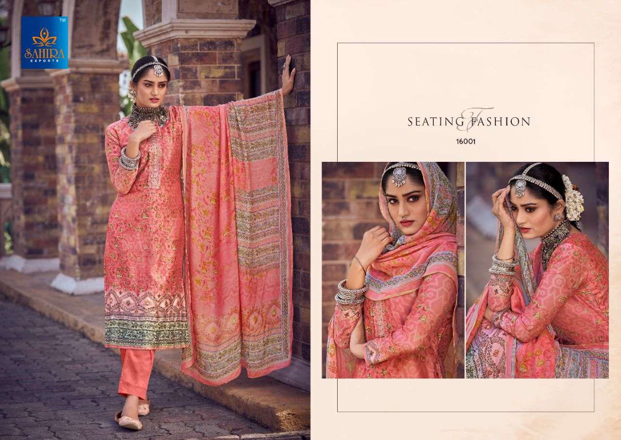 SAARA BY SAHIRA EXPORTS 16001 TO 16008 SERIES INDIAN TRADITIONAL WEAR COLLECTION BEAUTIFUL STYLISH FANCY COLORFUL PARTY WEAR & OCCASIONAL WEAR JAM SATIN PRINT DRESSES AT WHOLESALE PRICE