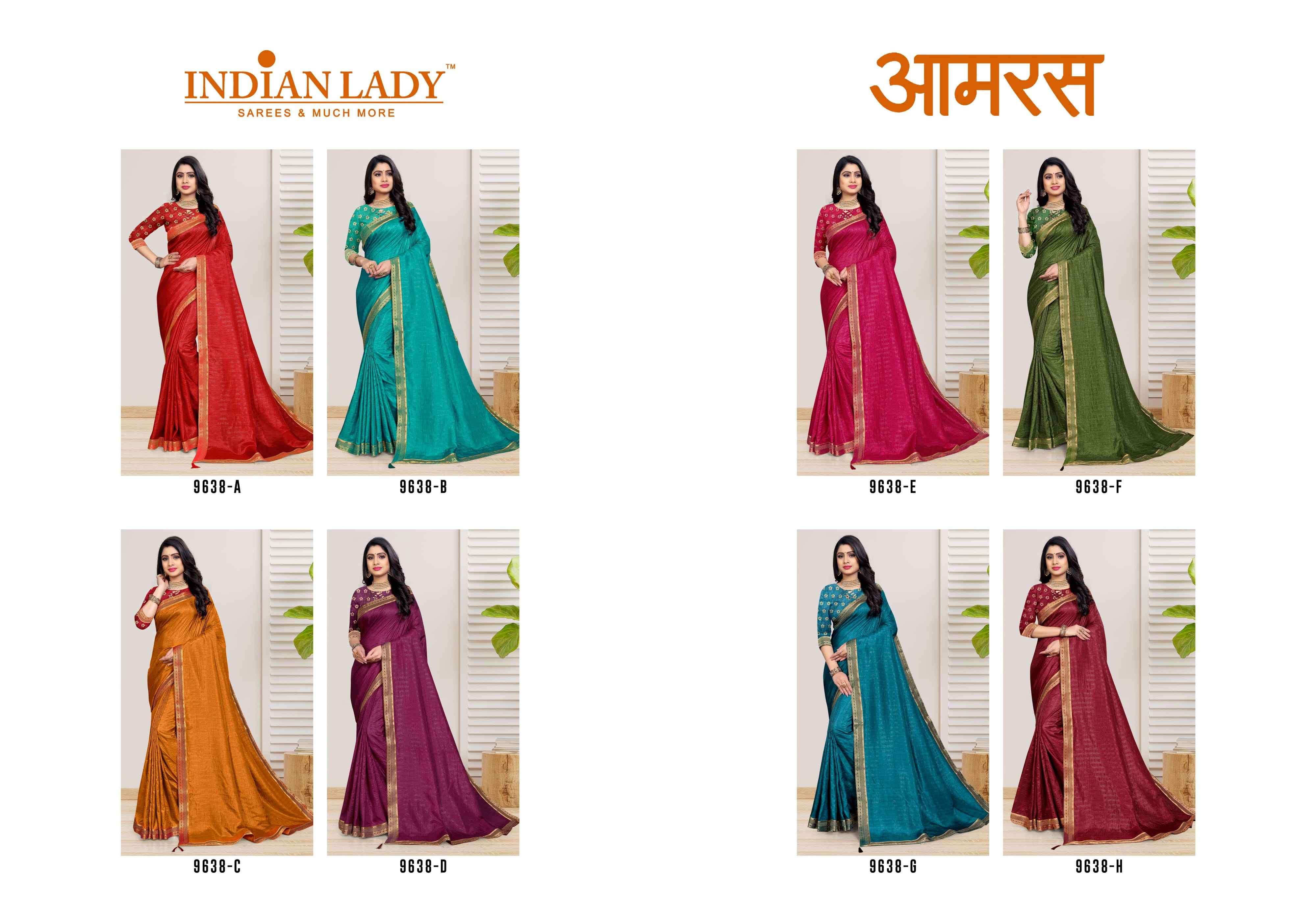 AAMRAS VOL-2 BY INDIAN WOMEN 9638-A TO 9638-H SERIES INDIAN TRADITIONAL WEAR COLLECTION BEAUTIFUL STYLISH FANCY COLORFUL PARTY WEAR & OCCASIONAL WEAR VICHITRA SAREES AT WHOLESALE PRICE