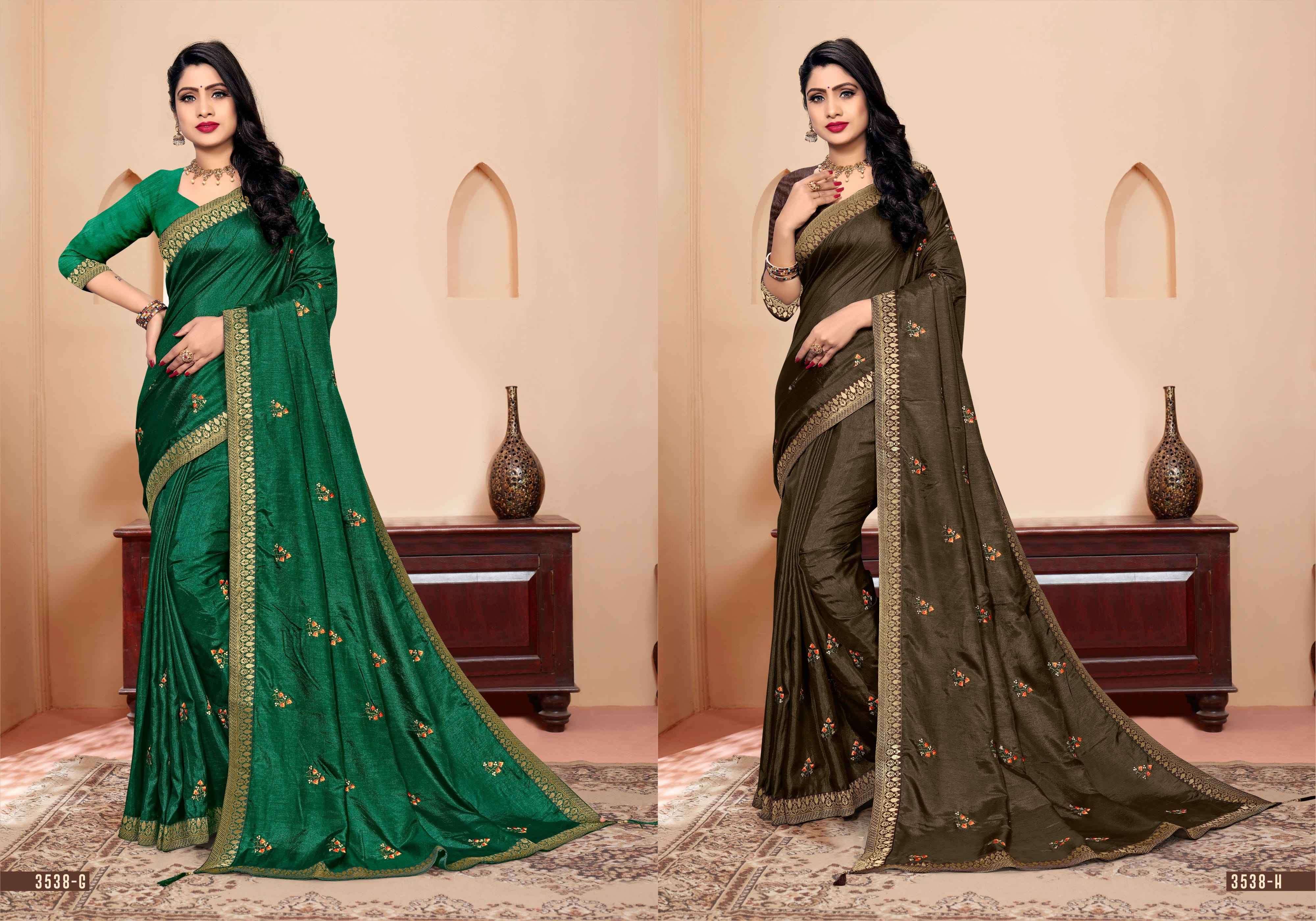 PISTA HALWA BY INDIAN WOMEN 3538-A TO 3538-H SERIES INDIAN TRADITIONAL WEAR COLLECTION BEAUTIFUL STYLISH FANCY COLORFUL PARTY WEAR & OCCASIONAL WEAR MATKA SILK SAREES AT WHOLESALE PRICE