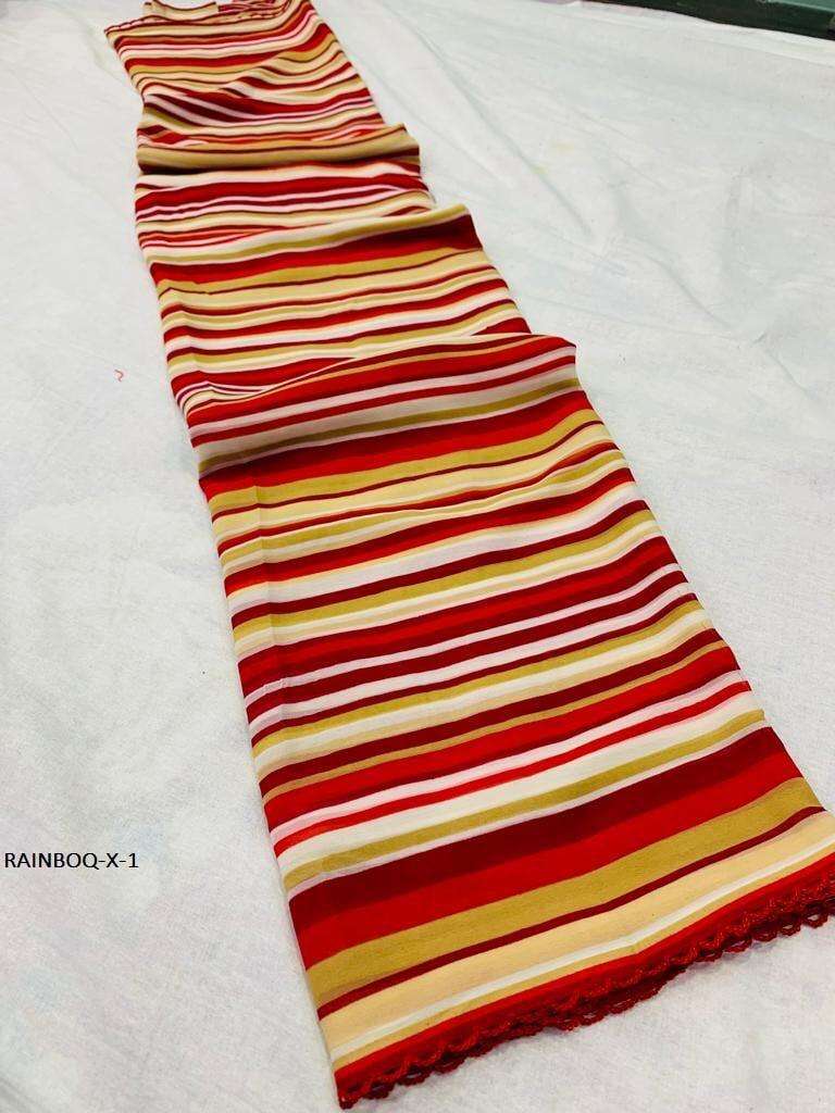 RAINBOW XR BY SHREE MATARAM 01 TO 08 SERIES INDIAN TRADITIONAL WEAR COLLECTION BEAUTIFUL STYLISH FANCY COLORFUL PARTY WEAR & OCCASIONAL WEAR GEORGETTE SAREES AT WHOLESALE PRICE