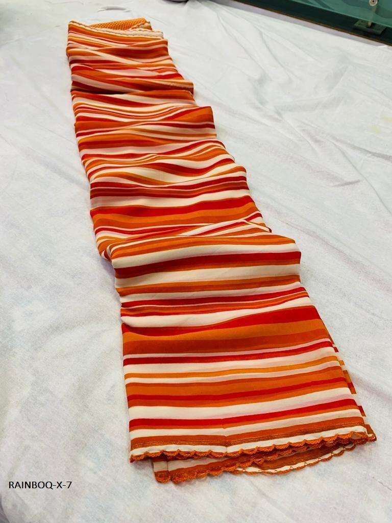 RAINBOW XR BY SHREE MATARAM 01 TO 08 SERIES INDIAN TRADITIONAL WEAR COLLECTION BEAUTIFUL STYLISH FANCY COLORFUL PARTY WEAR & OCCASIONAL WEAR GEORGETTE SAREES AT WHOLESALE PRICE