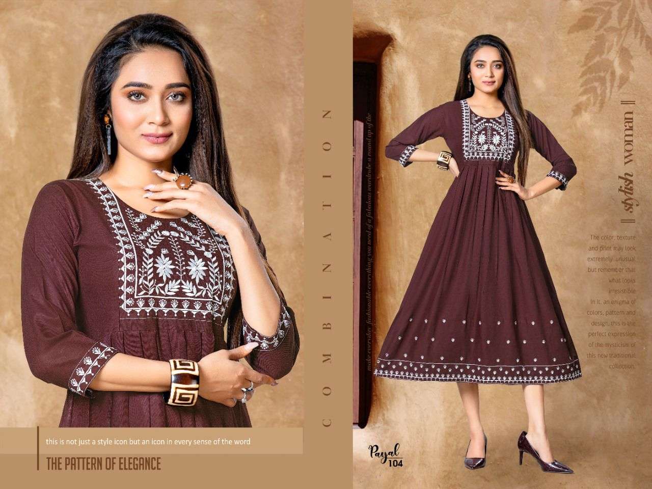 PAYAL BY BEAUTY QUEEN 101 TO 108 SERIES DESIGNER STYLISH FANCY COLORFUL BEAUTIFUL PARTY WEAR & ETHNIC WEAR COLLECTION RAYON EMBROIDERY KURTIS AT WHOLESALE PRICE