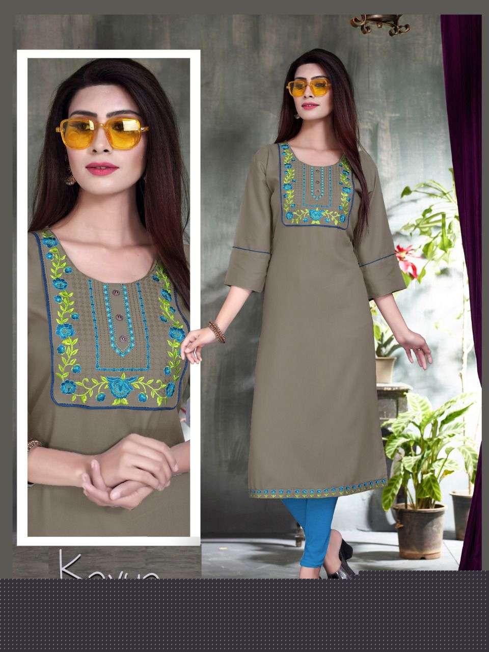 KAVYA VOL-3 BY AAGYA 001 TO 008 SERIES DESIGNER STYLISH FANCY COLORFUL BEAUTIFUL PARTY WEAR & ETHNIC WEAR COLLECTION RAYON EMBROIDERY KURTIS AT WHOLESALE PRICE