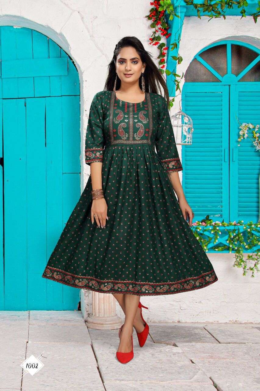 SAHIBA BY BEAUTY QUEEN 1001 TO 1008 SERIES DESIGNER STYLISH FANCY COLORFUL BEAUTIFUL PARTY WEAR & ETHNIC WEAR COLLECTION RAYON PRINT KURTIS AT WHOLESALE PRICE