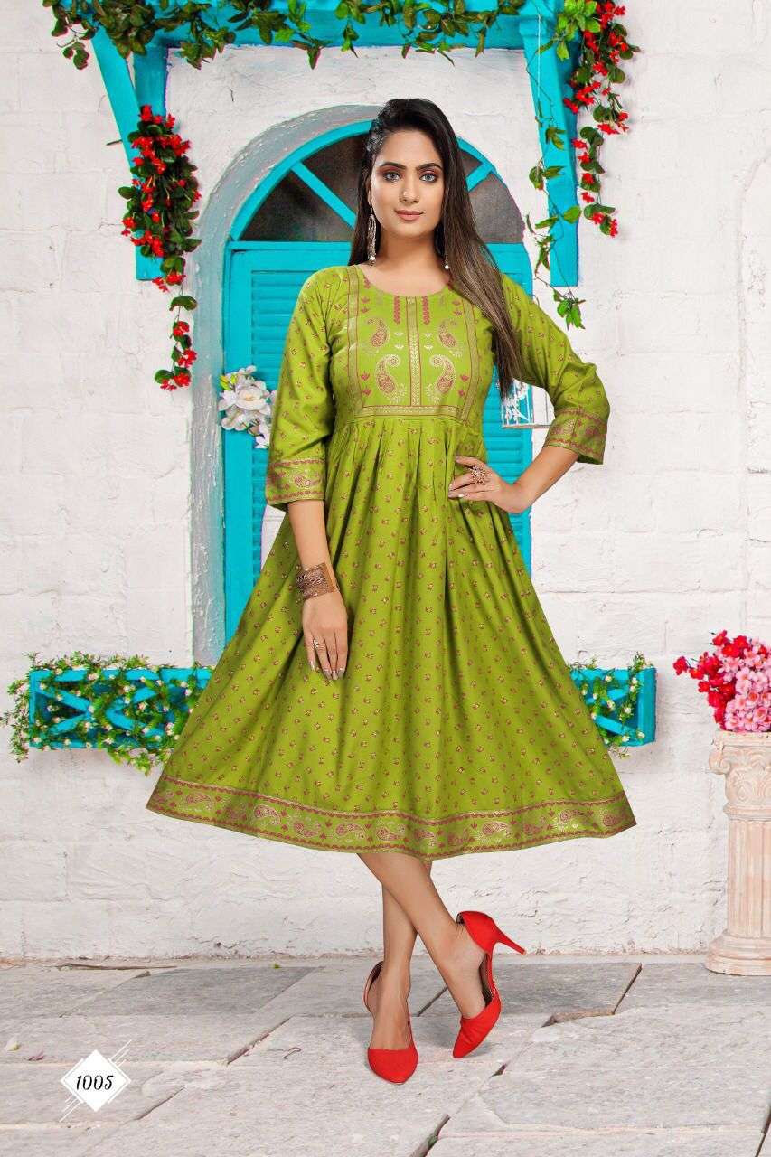 SAHIBA BY BEAUTY QUEEN 1001 TO 1008 SERIES DESIGNER STYLISH FANCY COLORFUL BEAUTIFUL PARTY WEAR & ETHNIC WEAR COLLECTION RAYON PRINT KURTIS AT WHOLESALE PRICE