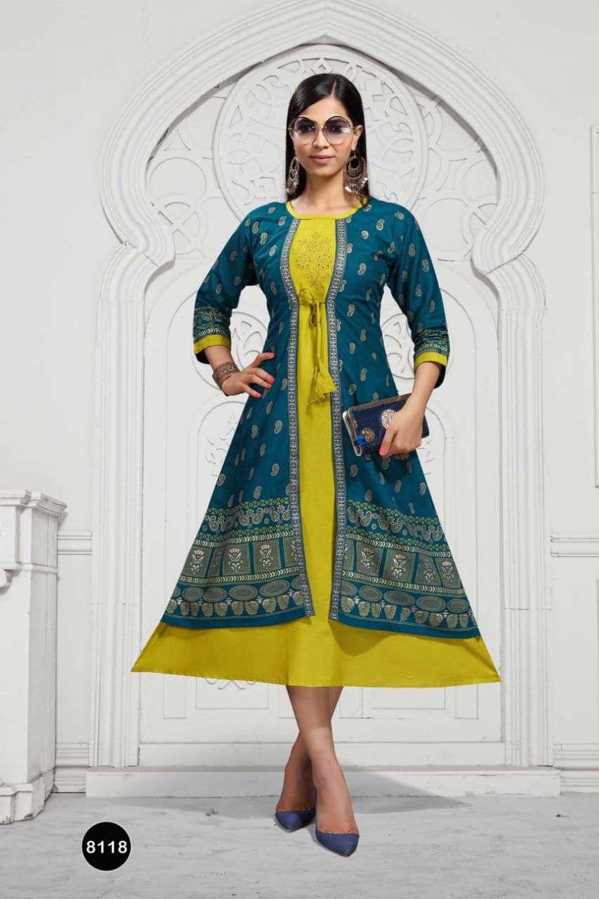 SIMRAN VOL-3 BY BEAUTY QUEEN 8118-A TO 8118-F SERIES DESIGNER STYLISH FANCY COLORFUL BEAUTIFUL PARTY WEAR & ETHNIC WEAR COLLECTION HEAVY RAYON PRINT KURTIS AT WHOLESALE PRICE