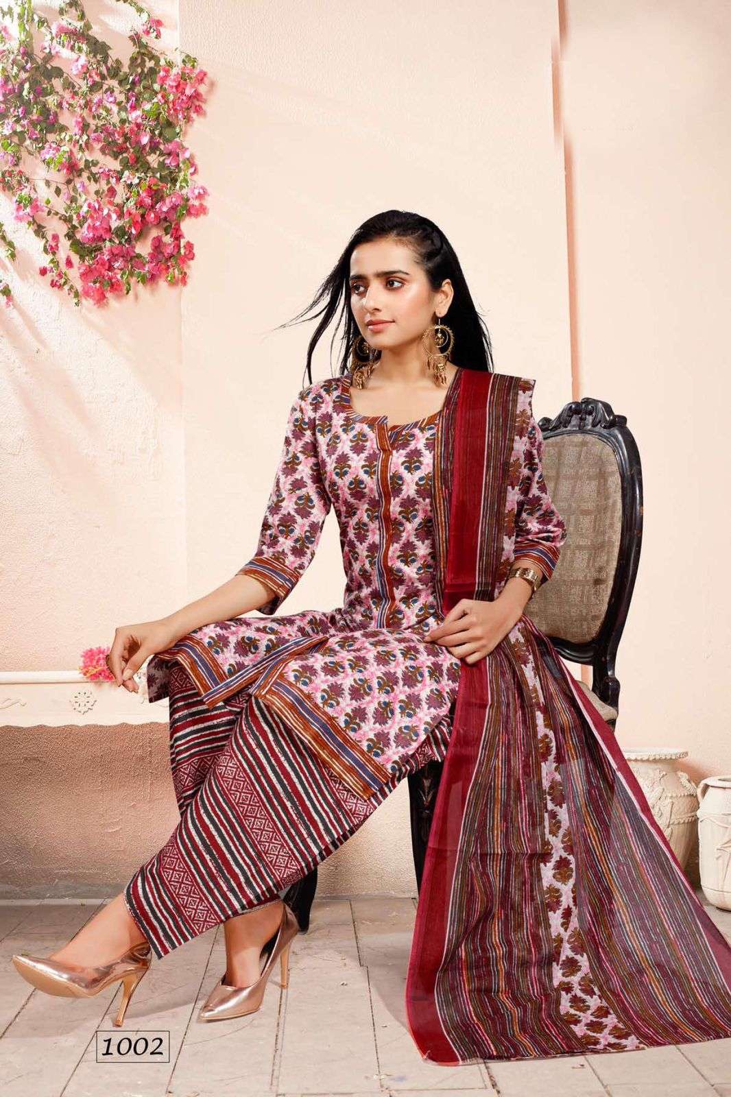 PATOLA BY BEAUTY QUEEN 1001 TO 1008 SERIES BEAUTIFUL PATIYALA SUITS COLORFUL STYLISH FANCY CASUAL WEAR & ETHNIC WEAR CAMBRIC PRINT DRESSES AT WHOLESALE PRICE