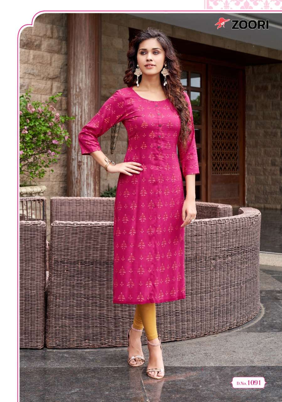 AKSHARA VOL-15 BY ZOORI 1087 TO 1092 SERIES DESIGNER STYLISH FANCY COLORFUL BEAUTIFUL PARTY WEAR & ETHNIC WEAR COLLECTION RAYON PRINT KURTIS AT WHOLESALE PRICE