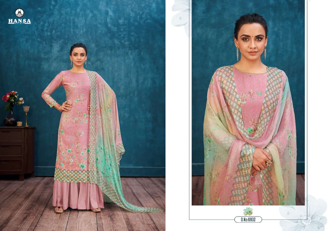 HIDAYA PRIYANKA BY HANSA PRINT 6901 TO 6906 SERIES BEAUTIFUL STYLISH SUITS FANCY COLORFUL CASUAL WEAR & ETHNIC WEAR & READY TO WEAR PURE COTTON DIGITAL PRINT WITH WORK DRESSES AT WHOLESALE PRICE