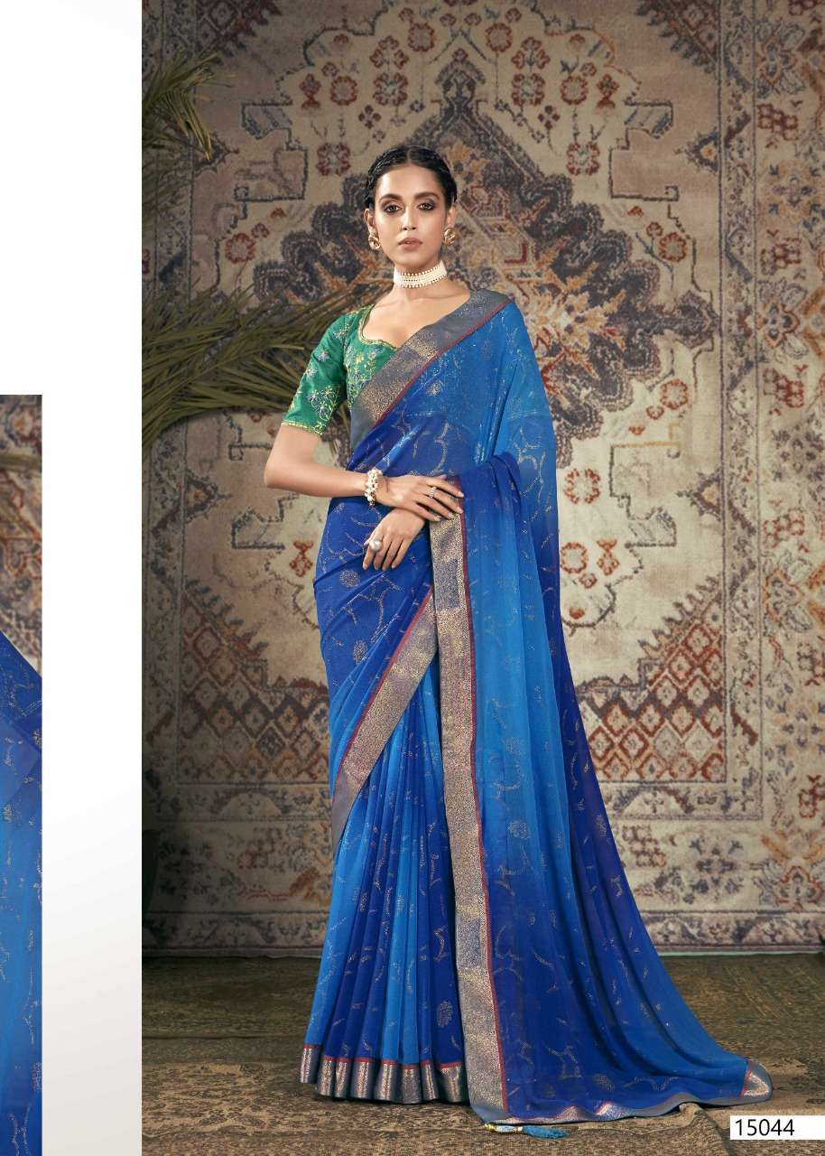 PINAKI BY VALLABHI PRINTS 15041 TO 15048 SERIES INDIAN TRADITIONAL WEAR COLLECTION BEAUTIFUL STYLISH FANCY COLORFUL PARTY WEAR & OCCASIONAL WEAR GEORGETTE PRINT SAREES AT WHOLESALE PRICE