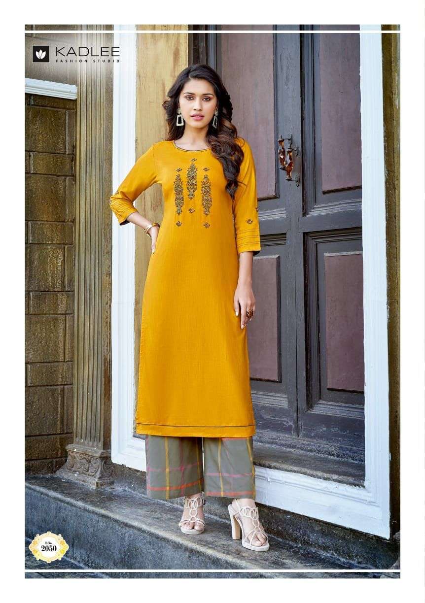 PANKH VOL-7 BY KADLEE 2048 TO 2053 SERIES DESIGNER STYLISH FANCY COLORFUL BEAUTIFUL PARTY WEAR & ETHNIC WEAR COLLECTION HEAVY RAYON KURTIS WITH BOTTOM AT WHOLESALE PRICE