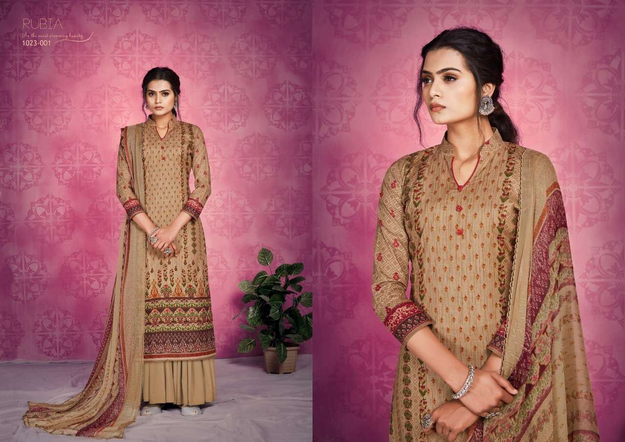 Rubia By Romani 1023-001 To 1023-010 Series Indian Traditional Wear Collection Beautiful Stylish Fancy Colorful Party Wear & Occasional Wear Pure Cambric Cotton Print Dresses At Wholesale Price