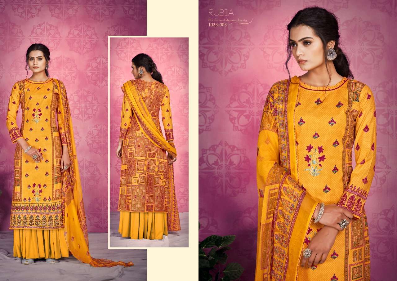 Rubia By Romani 1023-001 To 1023-010 Series Indian Traditional Wear Collection Beautiful Stylish Fancy Colorful Party Wear & Occasional Wear Pure Cambric Cotton Print Dresses At Wholesale Price