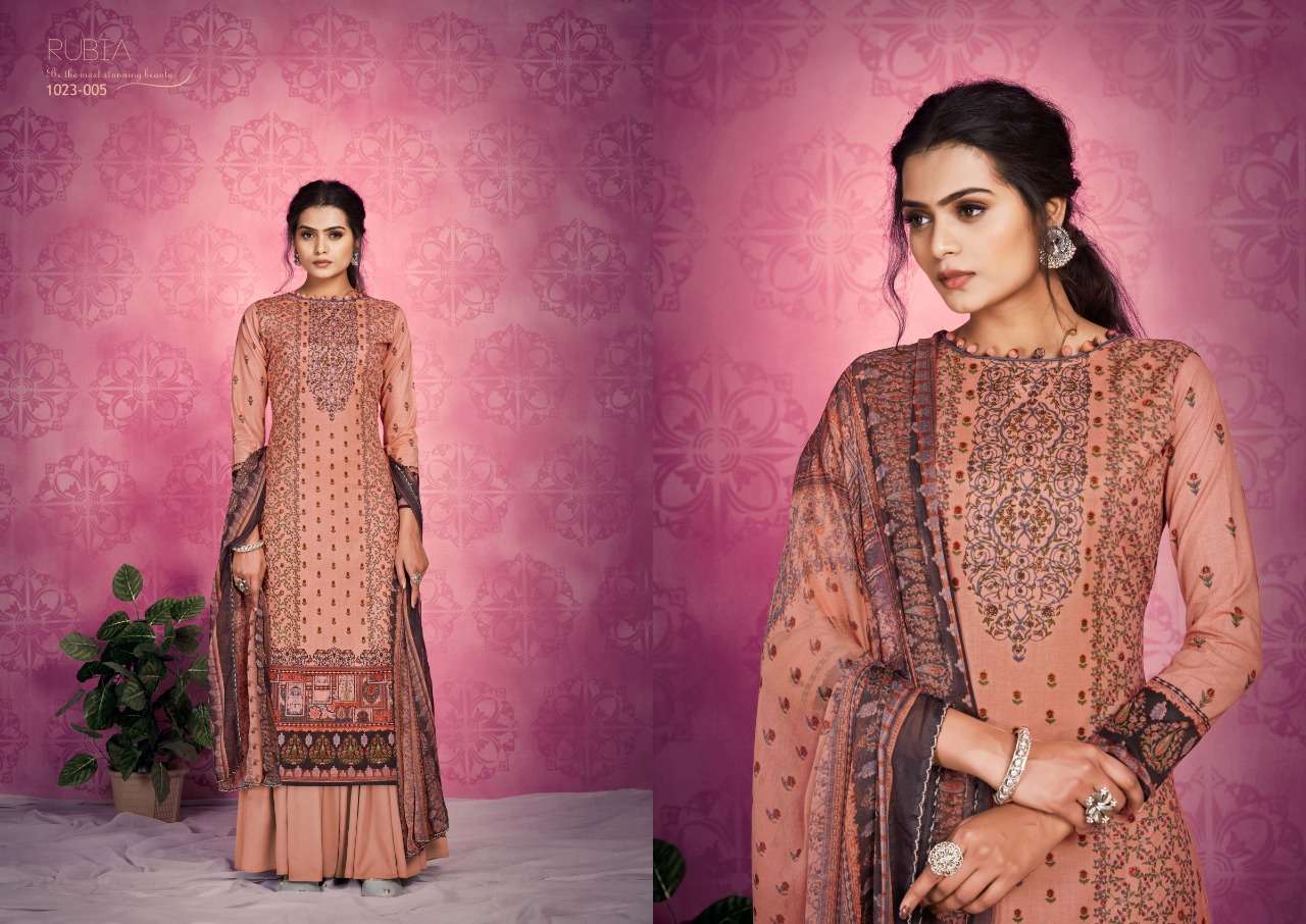 Rubia By Romani 1023-001 To 1023-010 Series Indian Traditional Wear Collection Beautiful Stylish Fancy Colorful Party Wear & Occasional Wear Pure Cambric Cotton Print Dresses At Wholesale Price