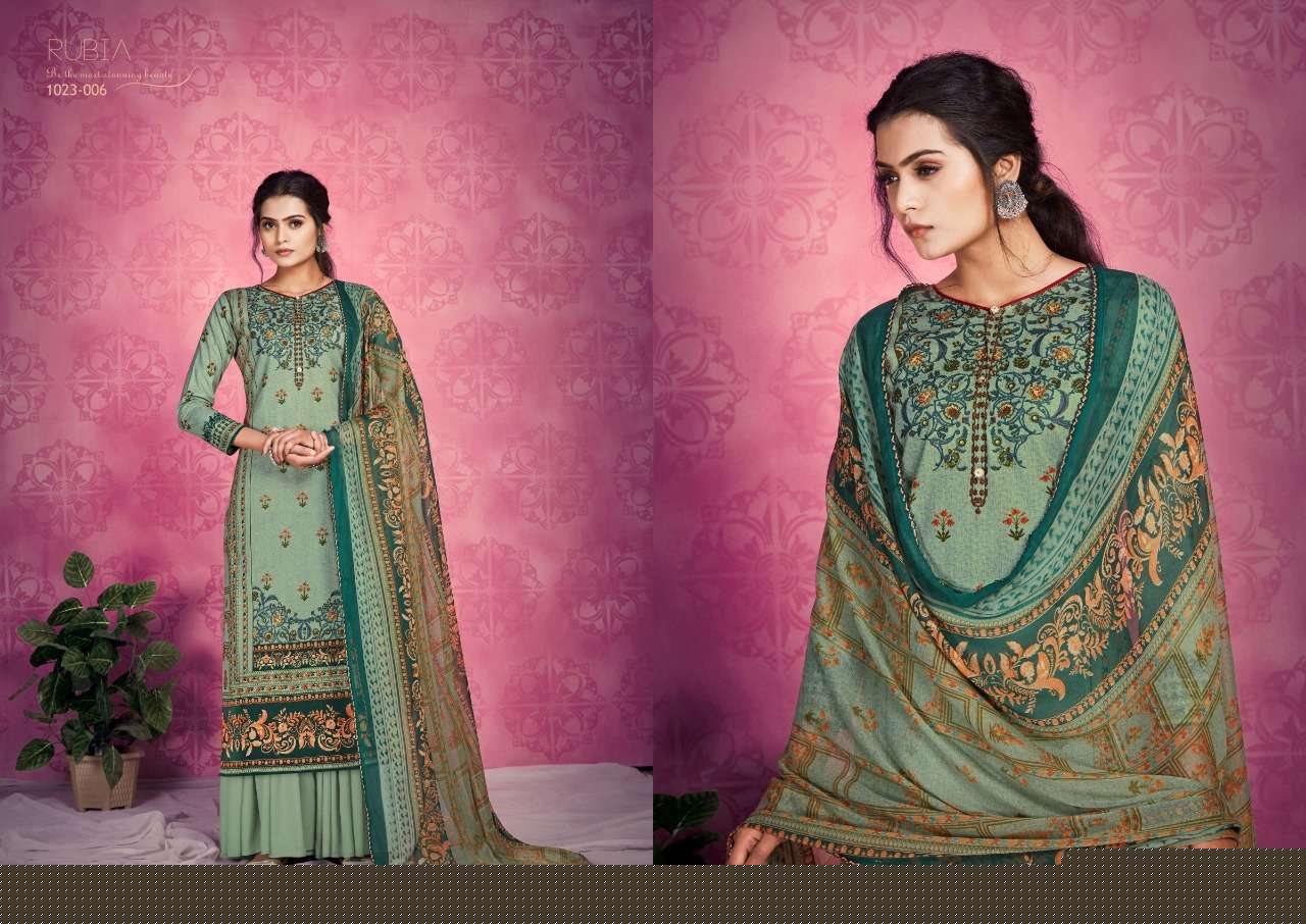Rubia By Romani 1023-001 To 1023-010 Series Indian Traditional Wear Collection Beautiful Stylish Fancy Colorful Party Wear & Occasional Wear Pure Cambric Cotton Print Dresses At Wholesale Price