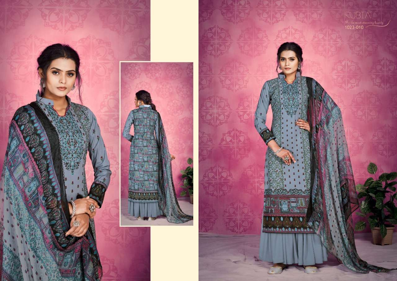 Rubia By Romani 1023-001 To 1023-010 Series Indian Traditional Wear Collection Beautiful Stylish Fancy Colorful Party Wear & Occasional Wear Pure Cambric Cotton Print Dresses At Wholesale Price