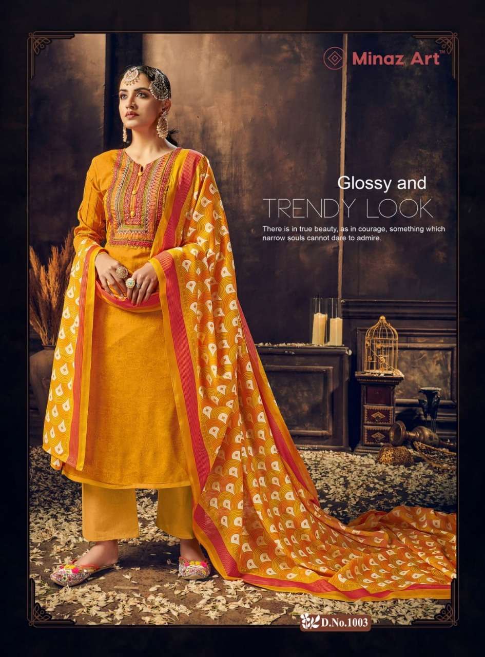 MARHABA BY MINAZ ART 1001 TO 1008 SERIES BEAUTIFUL STYLISH SUITS FANCY COLORFUL CASUAL WEAR & ETHNIC WEAR & READY TO WEAR LAWN COTTON PRINTED DRESSES AT WHOLESALE PRICE