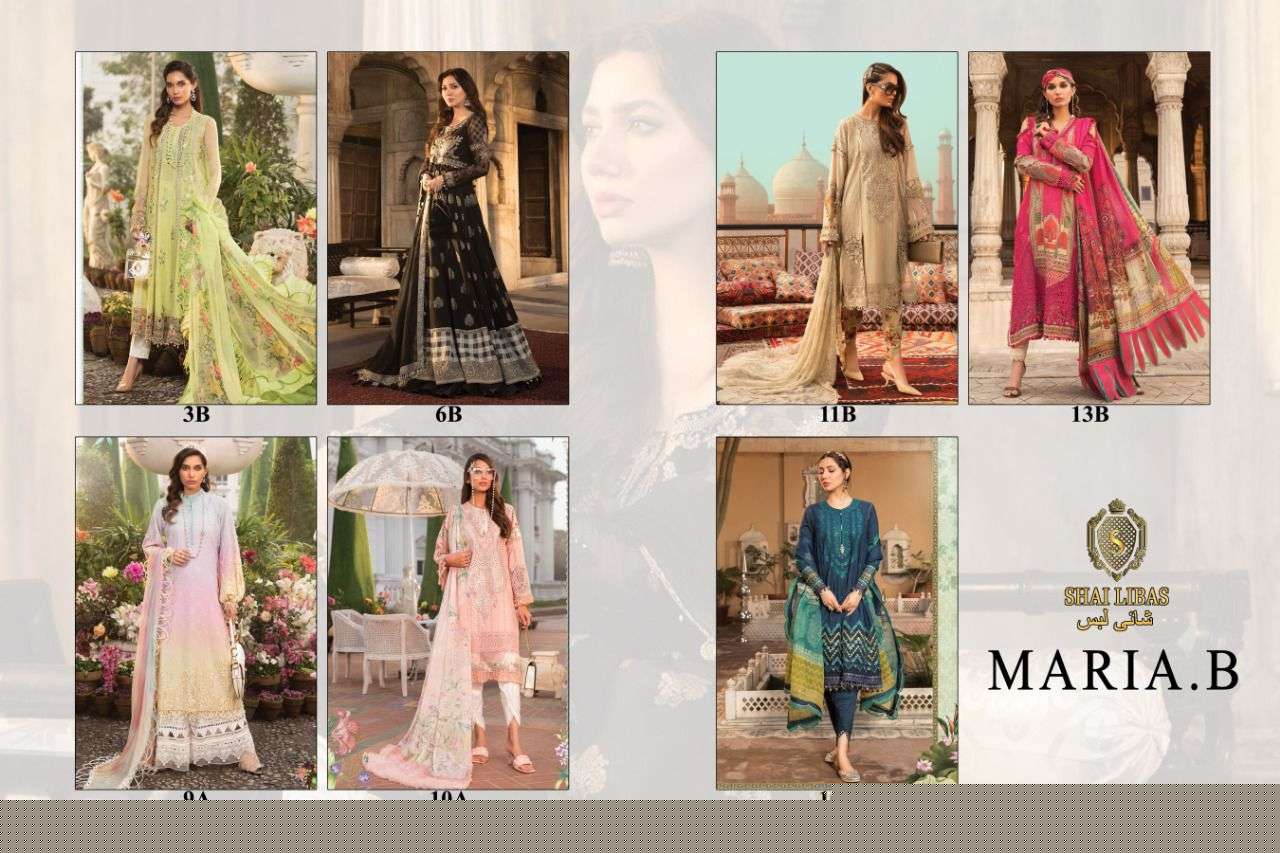MARIA.B EXCLUSIVE BY SHAI LIBAS BEAUTIFUL STYLISH PAKISATNI SUITS FANCY COLORFUL CASUAL WEAR & ETHNIC WEAR & READY TO WEAR PURE CAMBRIC COTTON WITH EMBROIDERY DRESSES AT WHOLESALE PRICE
