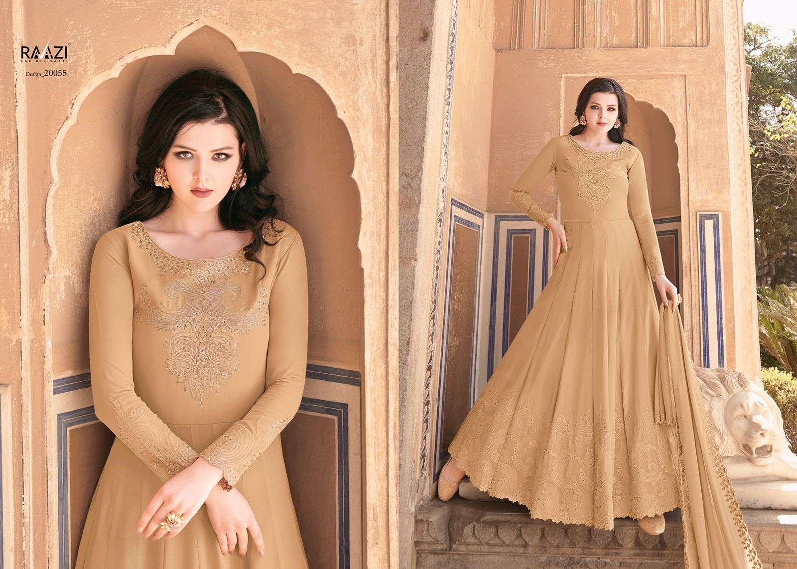 ALMAS 20053 SERIES BY RAMA FASHION 20053 TO 20056 SERIES BEAUTIFUL STYLISH FANCY COLORFUL CASUAL WEAR & ETHNIC WEAR & READY TO WEAR SOFT GEORGETTE EMBROIDERED DRESSES AT WHOLESALE PRICE