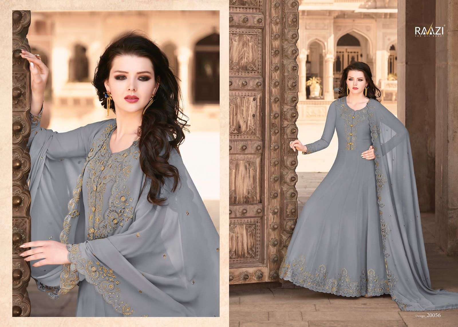 ALMAS 20053 SERIES BY RAMA FASHION 20053 TO 20056 SERIES BEAUTIFUL STYLISH FANCY COLORFUL CASUAL WEAR & ETHNIC WEAR & READY TO WEAR SOFT GEORGETTE EMBROIDERED DRESSES AT WHOLESALE PRICE