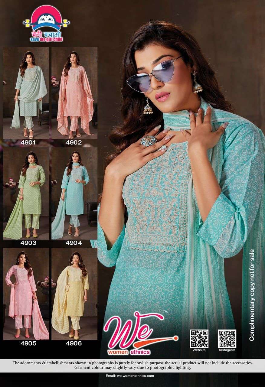 6 DEGREE BY WOMEN ETHNIC 4901 TO 4906 SERIES BEAUTIFUL SUITS COLORFUL STYLISH FANCY CASUAL WEAR & ETHNIC WEAR FANCY DRESSES AT WHOLESALE PRICE