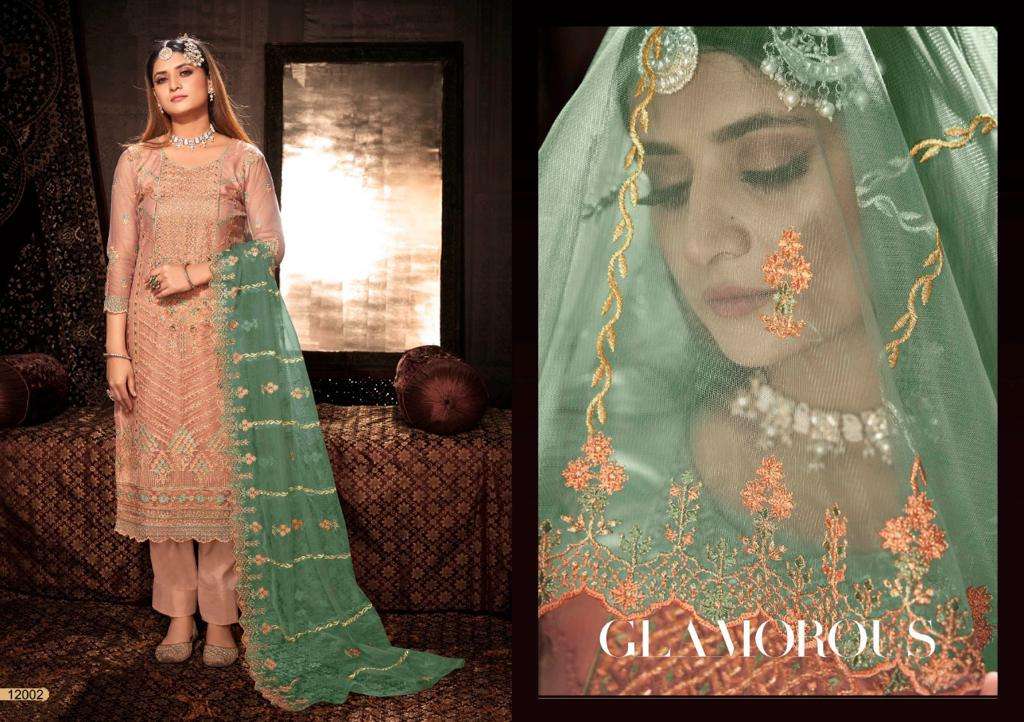 FIRDOUS BY MERAKI 12001 TO 12006 SERIES BEAUTIFUL PAKISTANI SUITS COLORFUL STYLISH FANCY CASUAL WEAR & ETHNIC WEAR PURE BUTTERFLY NET DRESSES AT WHOLESALE PRICE
