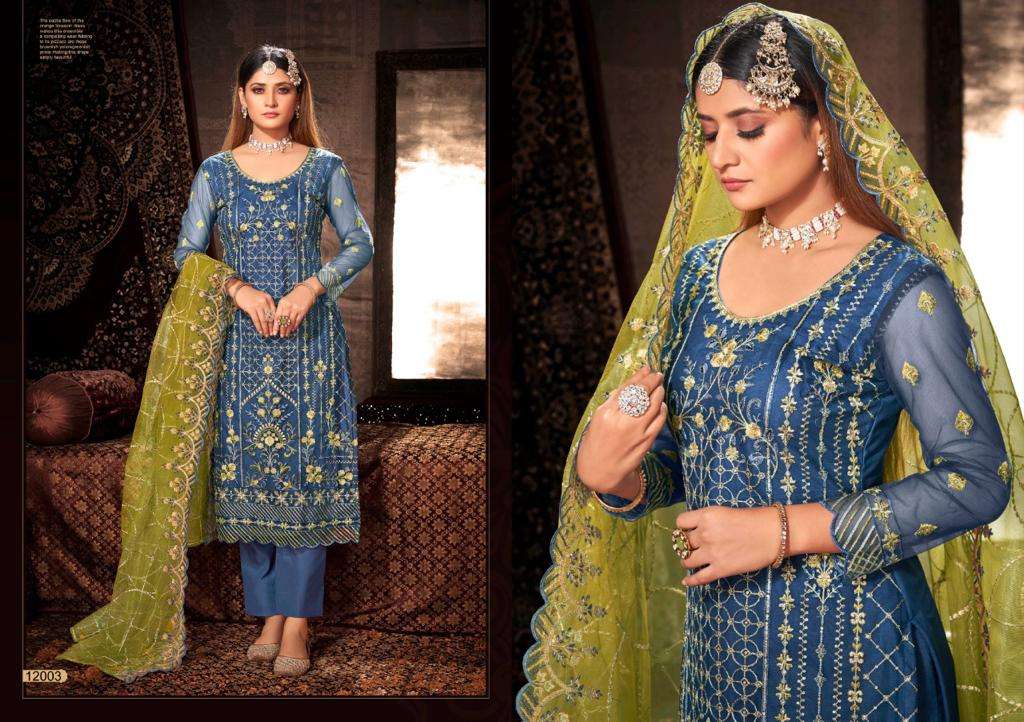 FIRDOUS BY MERAKI 12001 TO 12006 SERIES BEAUTIFUL PAKISTANI SUITS COLORFUL STYLISH FANCY CASUAL WEAR & ETHNIC WEAR PURE BUTTERFLY NET DRESSES AT WHOLESALE PRICE