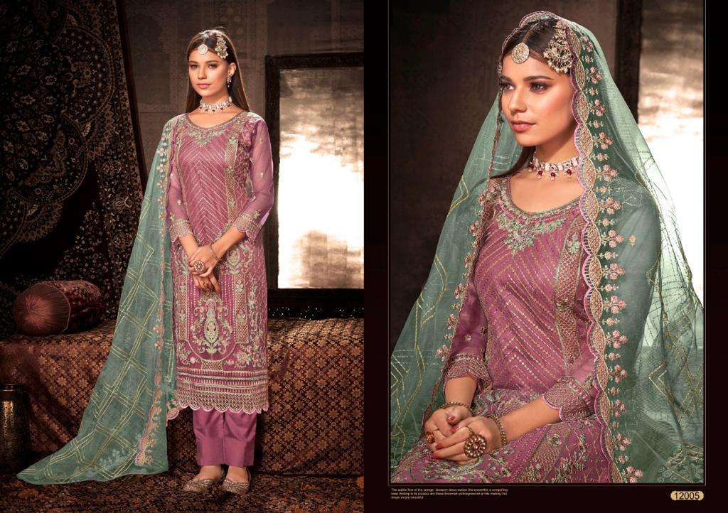 FIRDOUS BY MERAKI 12001 TO 12006 SERIES BEAUTIFUL PAKISTANI SUITS COLORFUL STYLISH FANCY CASUAL WEAR & ETHNIC WEAR PURE BUTTERFLY NET DRESSES AT WHOLESALE PRICE