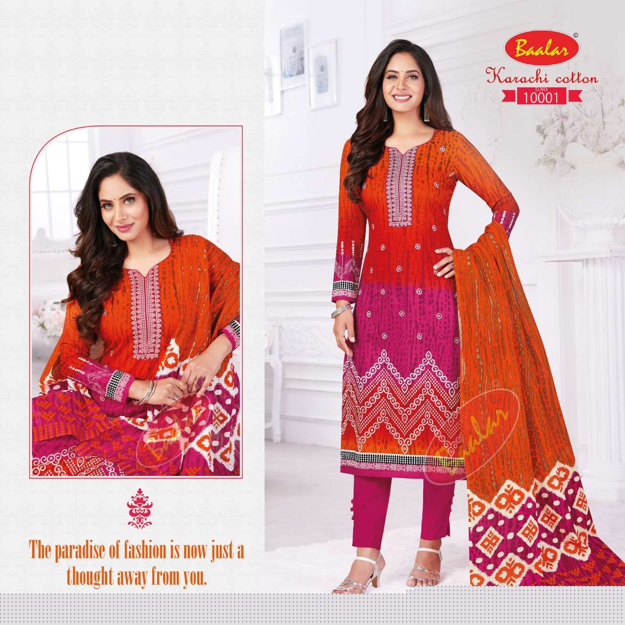 Karachi Cotton Vol-10 By Baalar Fashion 10001 To 10010 Series Beautiful Suits Stylish Fancy Colorful Party Wear & Occasional Wear Pure Cotton Printed Dresses At Wholesale Price