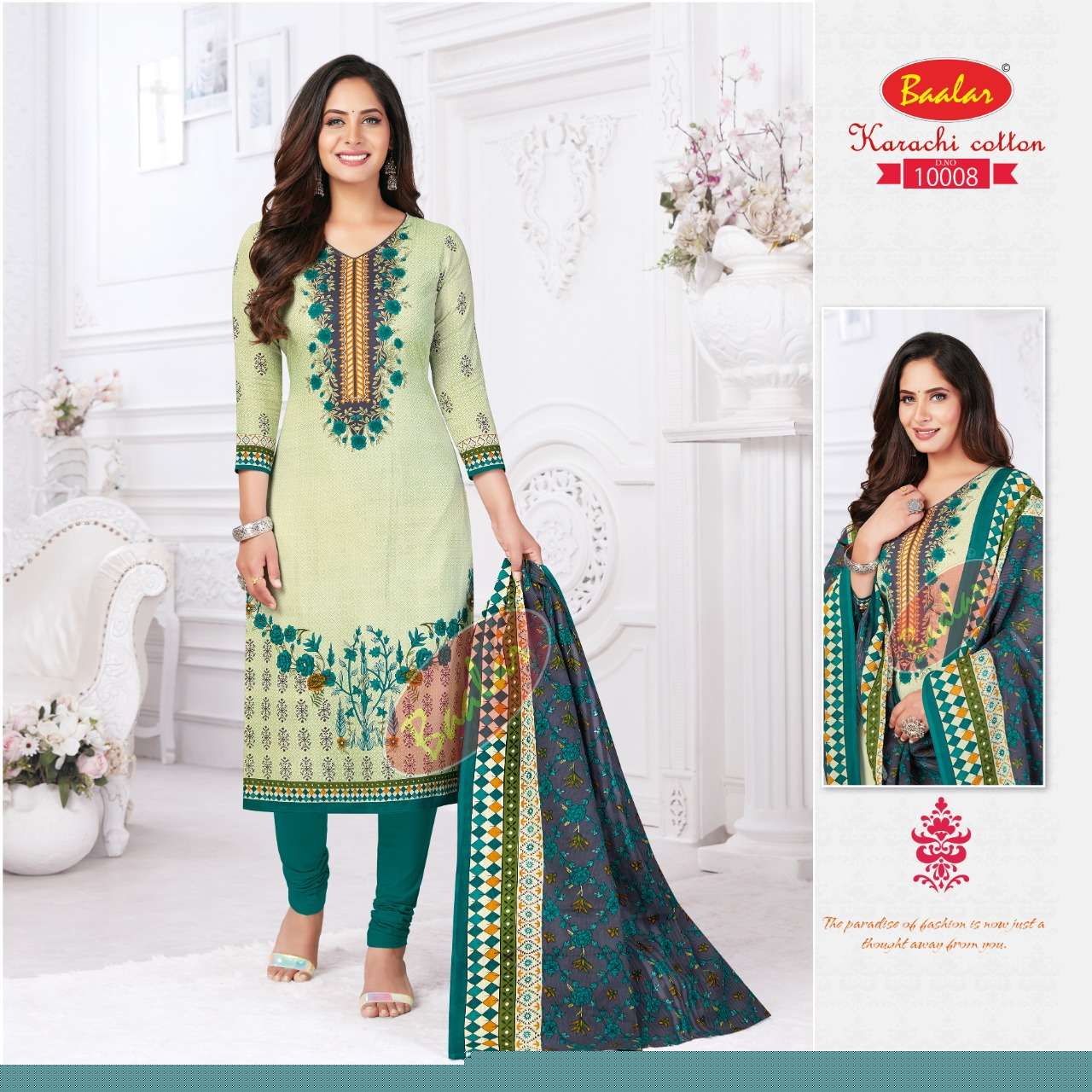 Karachi Cotton Vol-10 By Baalar Fashion 10001 To 10010 Series Beautiful Suits Stylish Fancy Colorful Party Wear & Occasional Wear Pure Cotton Printed Dresses At Wholesale Price