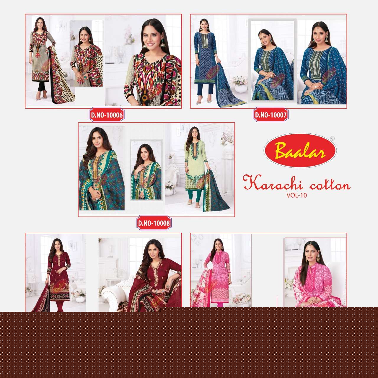 Karachi Cotton Vol-10 By Baalar Fashion 10001 To 10010 Series Beautiful Suits Stylish Fancy Colorful Party Wear & Occasional Wear Pure Cotton Printed Dresses At Wholesale Price