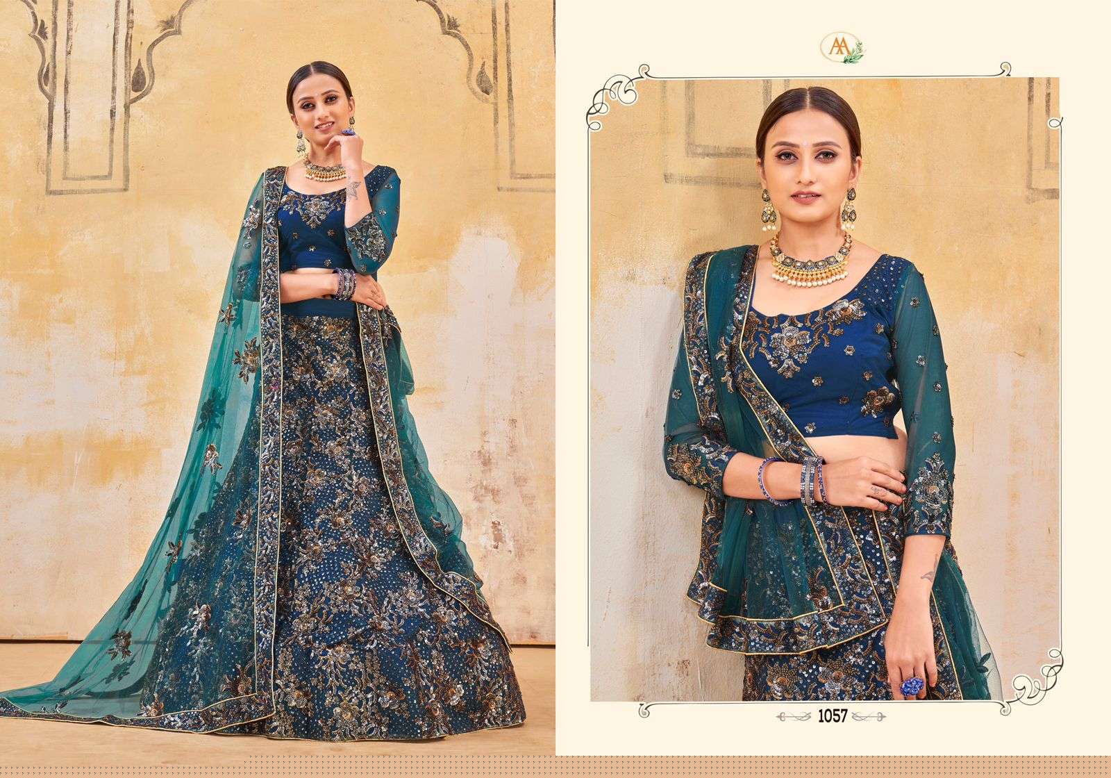 MOR PANKH VOL-2 BY ANJANI ART 1057 TO 1060 SERIES DESIGNER BEAUTIFUL NAVRATRI COLLECTION OCCASIONAL WEAR & PARTY WEAR BRIDAL NET LEHENGAS AT WHOLESALE PRICE