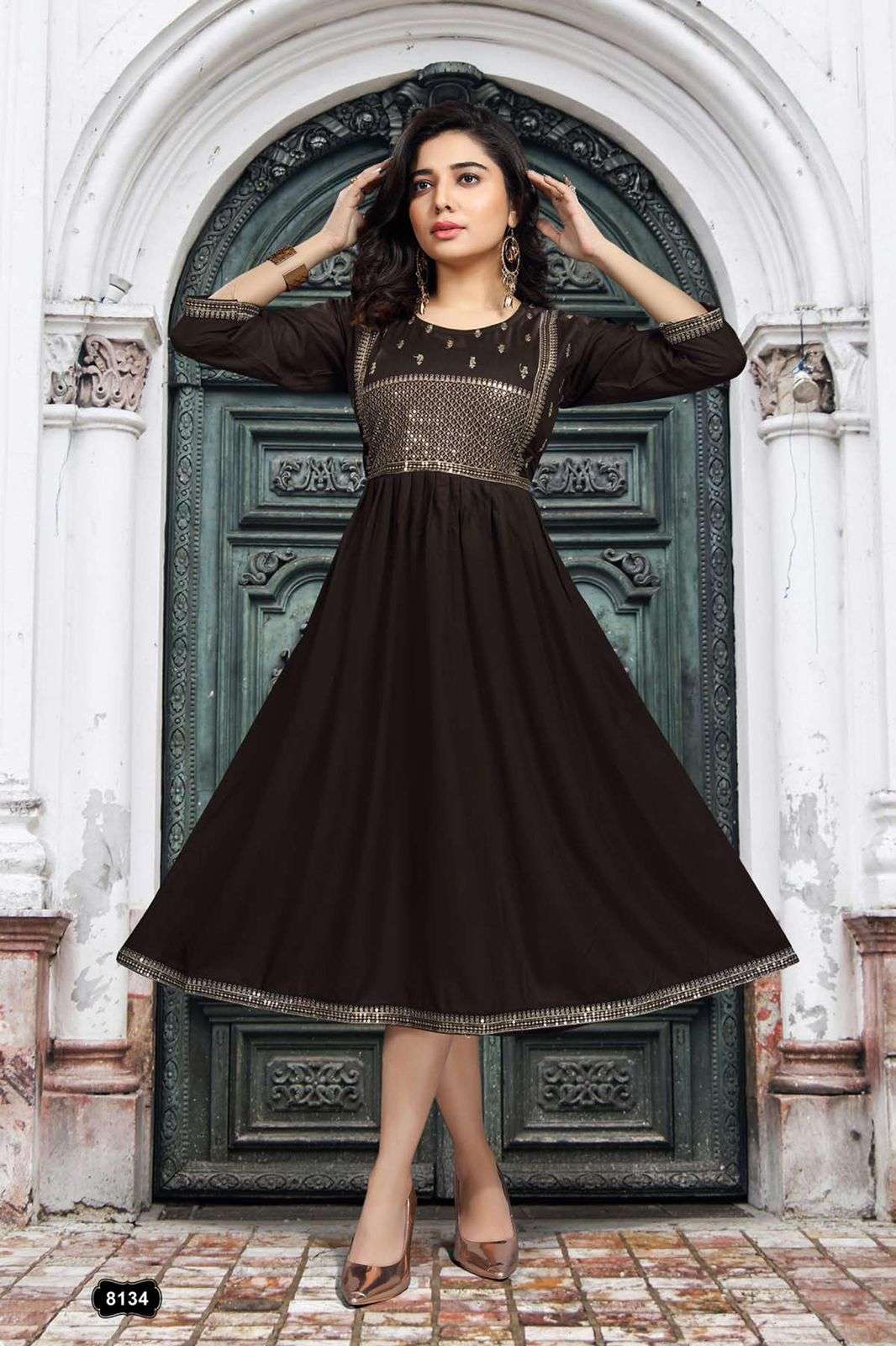 PRISHA VOL-2 BY BEAUTY QUEEN 8134-A TO 8134-F SERIES DESIGNER STYLISH FANCY COLORFUL BEAUTIFUL PARTY WEAR & ETHNIC WEAR COLLECTION HEAVY RAYON WITH WORK KURTIS AT WHOLESALE PRICE